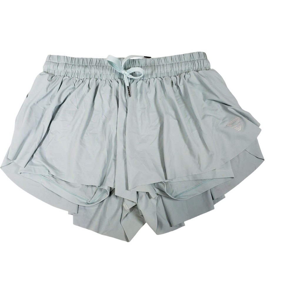 Luogongzi Light Blue Flowy Athletic Shorts with Liner Womens Medium Gym Running